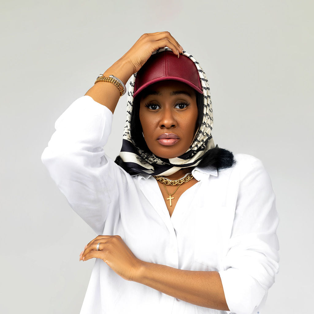 AR Suede/Leather Burgundy Baseball Cap