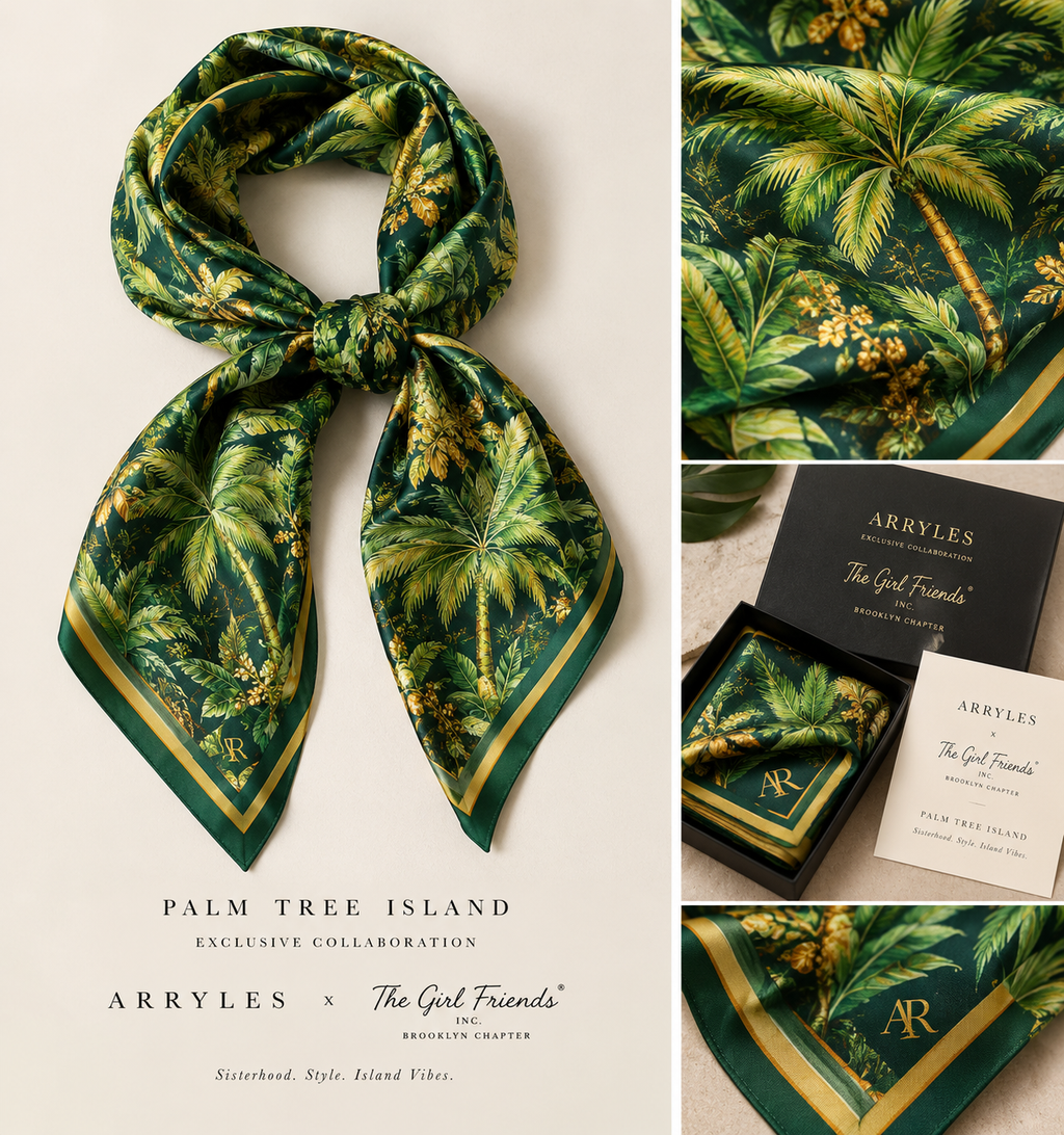Palm Tree Island Silk Scarf