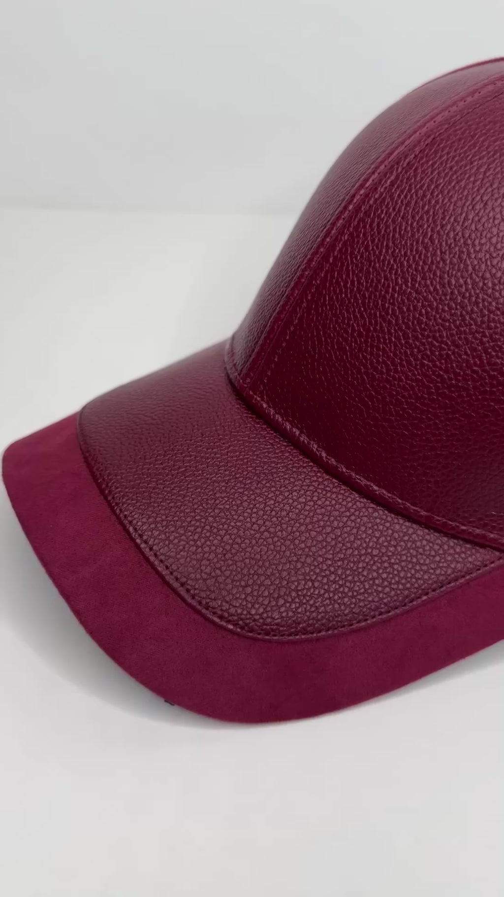 AR Suede/Leather Burgundy Baseball Cap